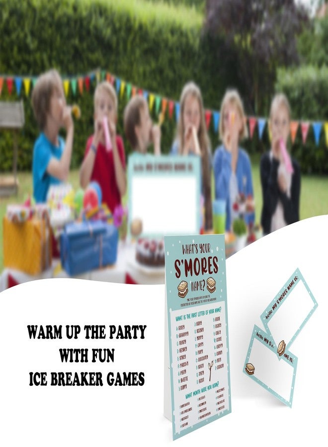 GNATV What's Your S'mores Name Game (1 S'mores Sign and 30 Name Tag Stickers), S'mores Game Party Decoration, Birthday Game for Kids, Family Game-28 - Image 3